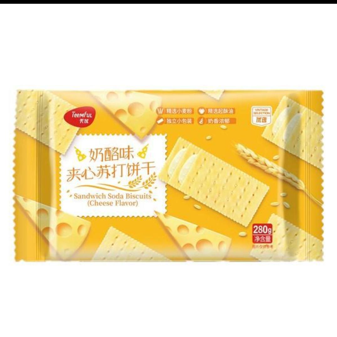 天优奶酪味夹心苏打饼干
